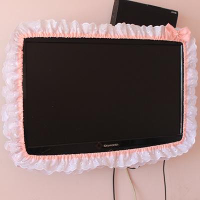 Household TV Monitor Dustproof Cover - 24-48in Stretch Fabric All-Purpose Indoor Protector, Elastic Home Care Supply with On/Off Without Lift Power-On Ready Design