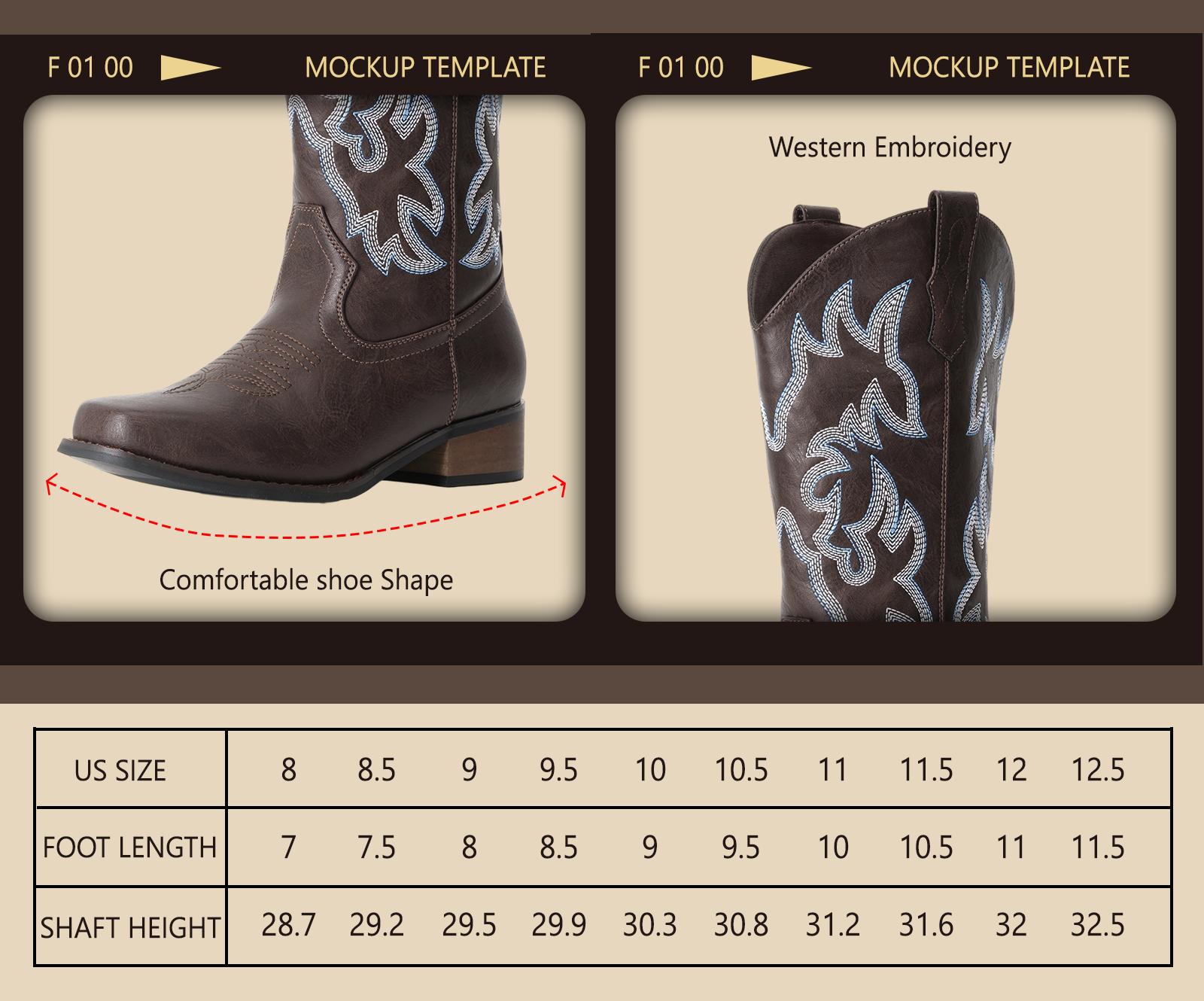 IUV Cowboy Boots For Women Square Toe Cowgirl Boots Mid Calf Western Boots Pull On Fashion Cowboy Boots IUV Cowboy Boots For Women Square Toe Cowgirl Boots Mid Calf Western Boots Pull On Fashion Cowboy Boots
