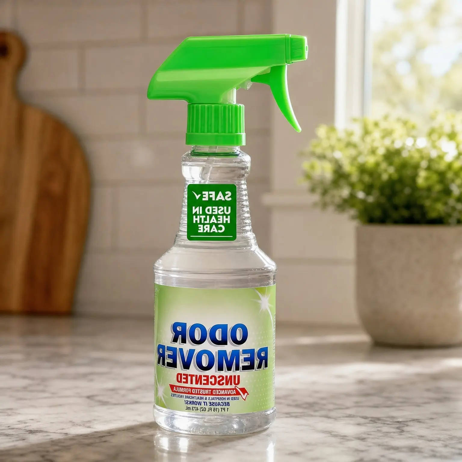 Unscented Odor Eliminator Spray 16 Oz, Hospital-Grade Formula | Permanent Odor Remover for Pet & Human Urine, Smoke & Strong Odors, Carpet, Upholstery, Mattress, Bathroom, Car & MoreGift