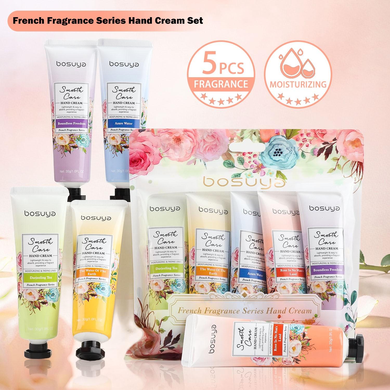 Fragrance Series Hand Cream Set, Hand Lotion Set, Deep Moisturizing, Reduces Dry Rough Hands, Fine Lines, Portable, Ideal for Travel and Daily Care