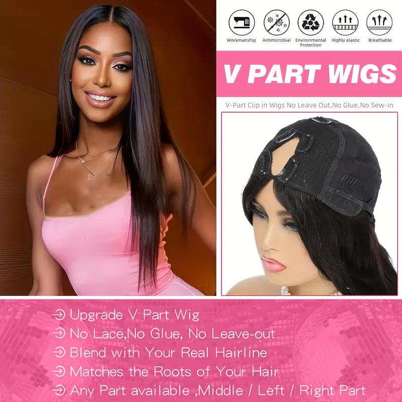 Tahikie V Part Curly Wig Straight Wig FB30 Highlight Wig Real Brazilian Human Hair Upgrade U Part Wig NO Leave Out Real Scalp Beginner Friendly 180% Density Glueless Wigs No Sew In NO Glue For Women #TikTokShopHolidayHau