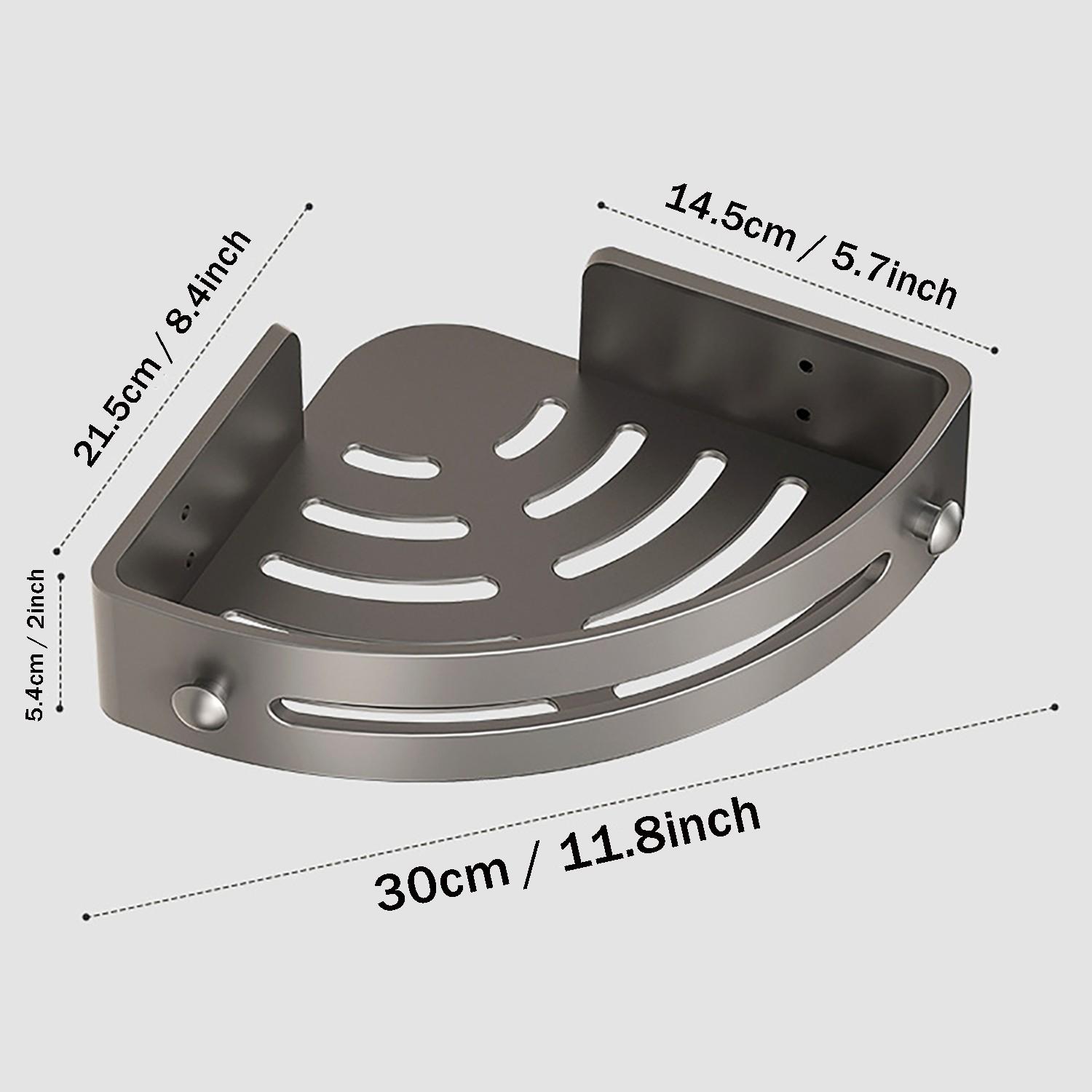 No-Drill Suction Corner Shower Rack, Rust-Resistant Abs Plastic Wall-Mounted Bathroom Organizer, Space-Saving Shower Shelf