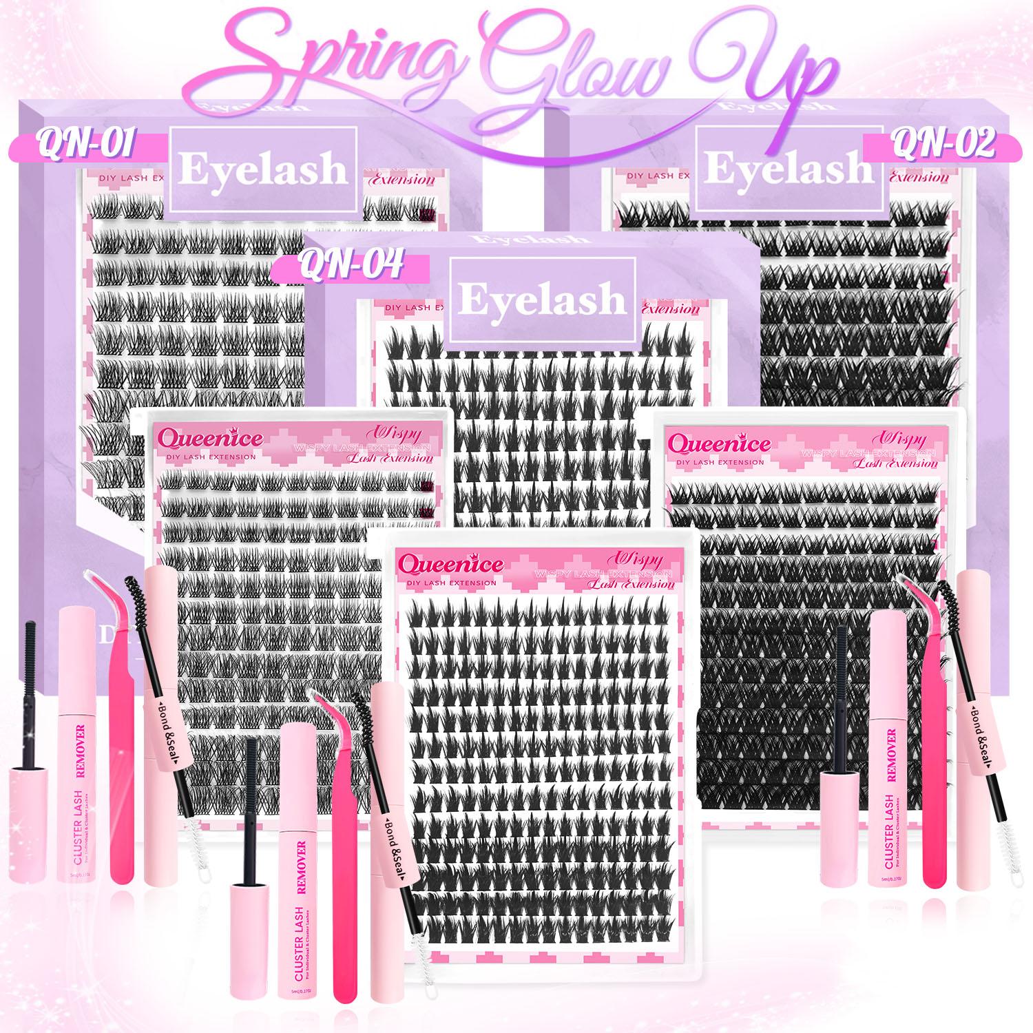 Lash Clusters with Spike Manga Wet Look Lash Clusters Kit Spiky Lash Extension Individual Lashes Cluster Eyelash Extensions Manga Lashes Clusters Wispy Eyelash Clusters