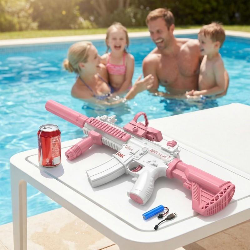 Large Rechargeable Electric Water Gun with Built in Lithium Battery, Summer Outdoor Toy for Adults & Kids, Ideal Pool & Beach Gift