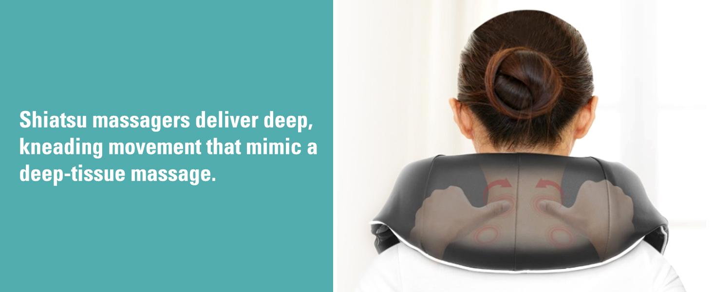 DAILYLIFE Shiatsu Neck and Back Massager, Electric Shoulder Massager, Car Neck Massage Pillow for Neck, Back, Shoulder, Foot, Leg Massage, Relieve Muscle Pain, Perfect Present for Man/Woman/Family