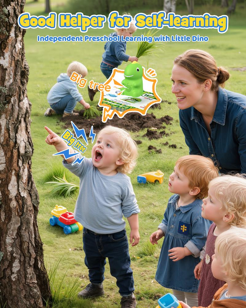 KOKODI Dinosaur Talking Flash Cards with Interactive Learning Stickers Montessori Phonics & Sight Words Set 148 Cards 592 Words 5 Categories 6 Stickers Educational Toy for Kids - Flashcards