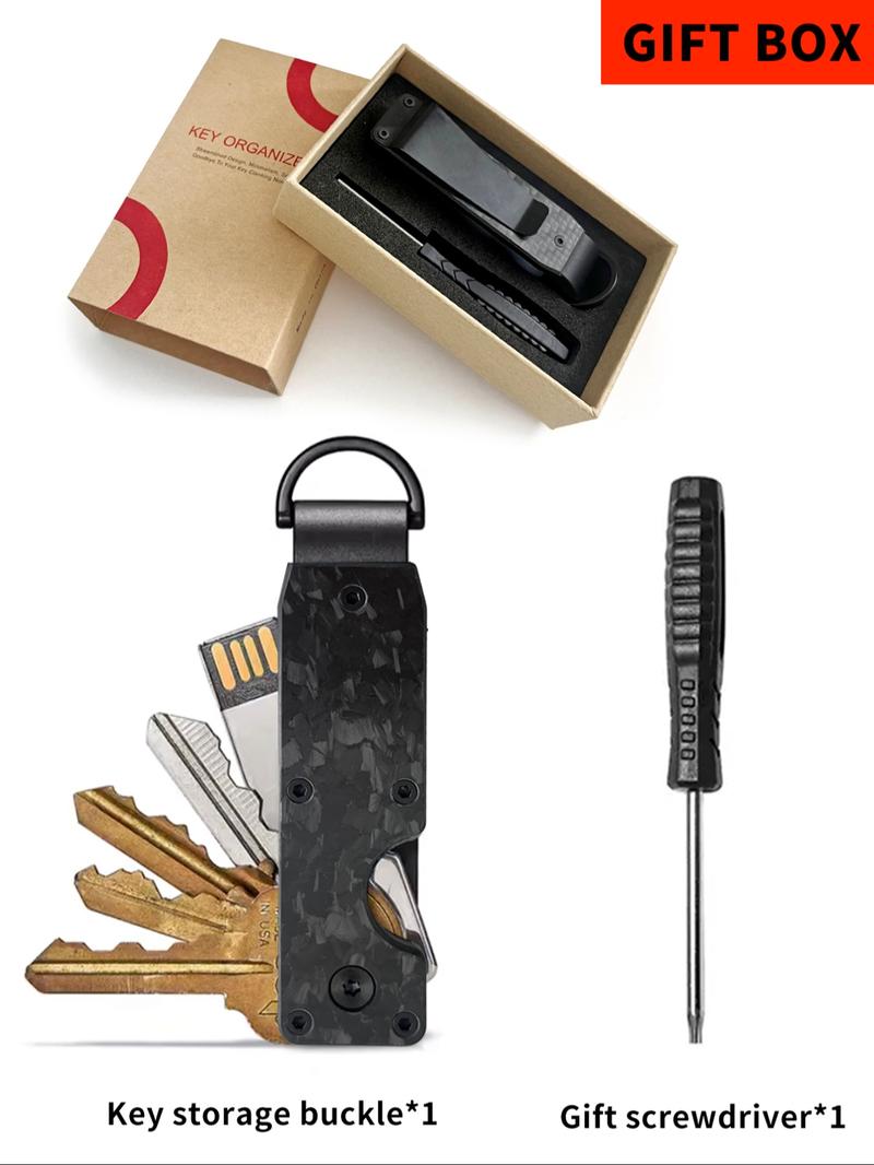 Fashionable Metal Key Organizer, Compact Keychain Holder for 2-6 Keys, Stylish Key Case with Secure Grip, Ideal for Daily Use & Outdoor Adventures