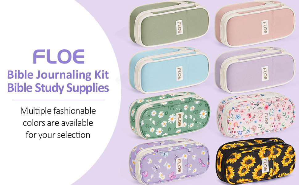 Floe Bible Study Fabric Storage Bag Set, Bible Journaling Kit with Highlighters, Pens, No Bleed, Soft Fabric Organizer for Bible Study Essentials dealsforyoudays Easter