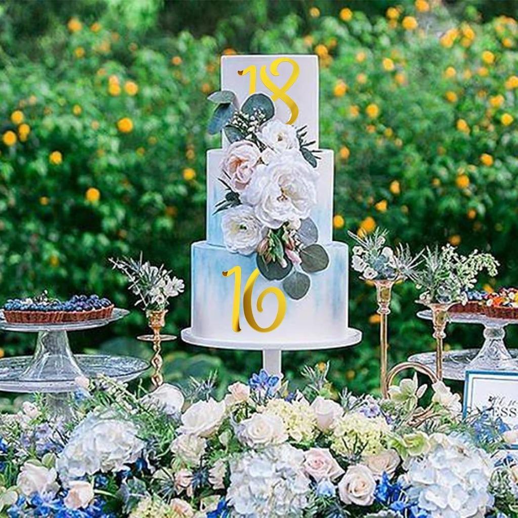 Upgrade Version Cake Decoration, 0-9 Years Birthday Cake Decorations, Reusable, Suitable for All Ages Wedding Celebration Party Supplies