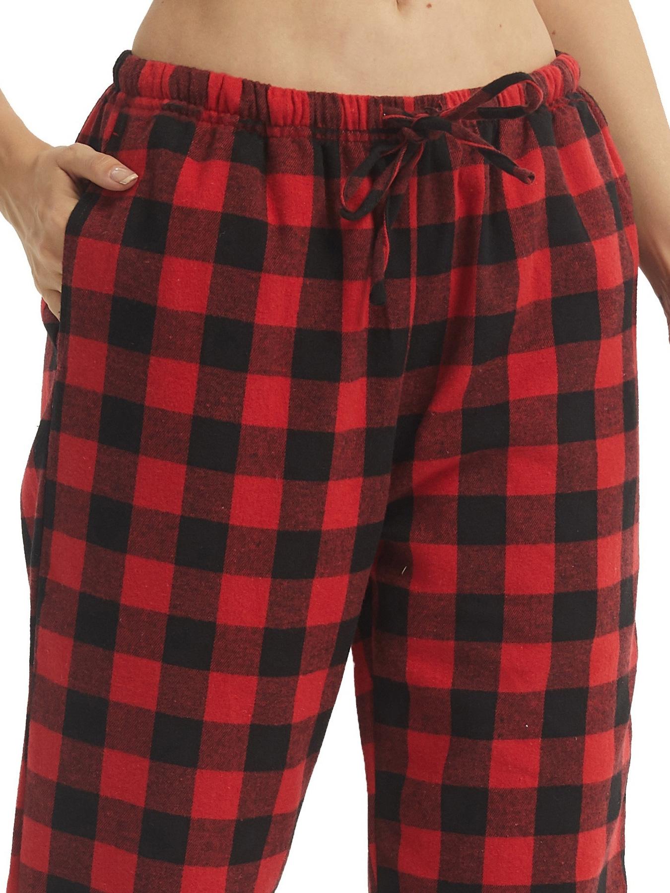Women's Flannel Plaid Sleep Pants Soft Comfortable Indoor Home Long Pants Casual Outdoor Drawstring Waist All Seasons Cotton