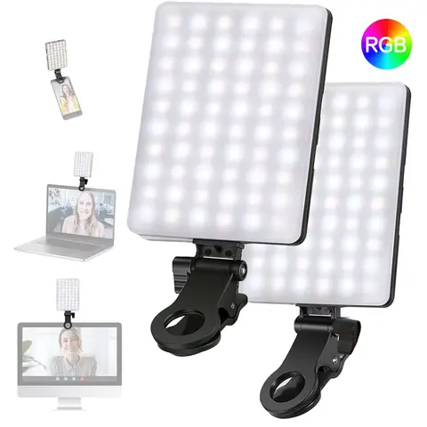 RGB LED Pocket Light, Portable Mini Clip-On Rechargeable Video Light for Phone iPad Laptop, Ideal for Selfie Led Lights Vlogging Selfies Live Streaming Photography #GLOBAL PICKS