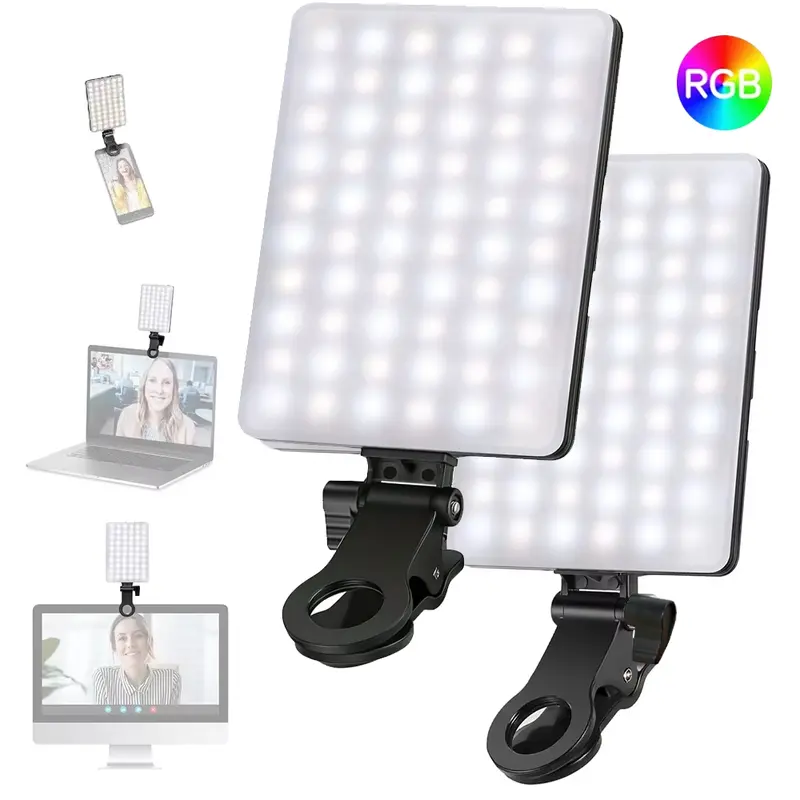RGB LED Pocket Light, Portable Mini Clip-On Rechargeable Video Light for Phone iPad Laptop, Ideal for Selfie Led Lights Vlogging Selfies Live Streaming Photography #GLOBAL PICKS