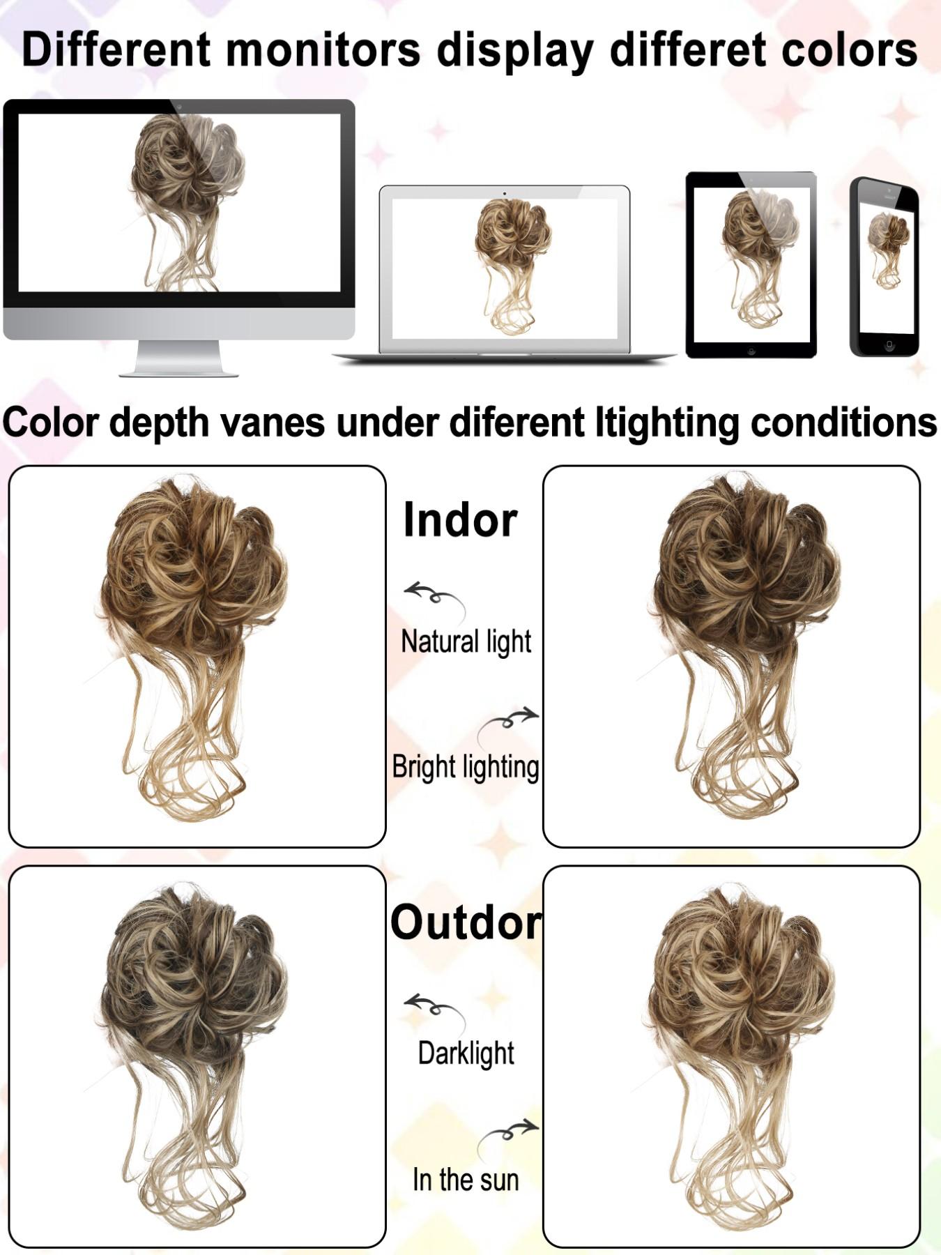 10 INCH Messy Bun Synthetic Extension Hair Piece Tousled Updo Hair Buns Extension Elastic Hair Band Hair Pieces Synthetic Curly Hair Bun Scrunchie Wavy Synthetic Hair For Women Girls