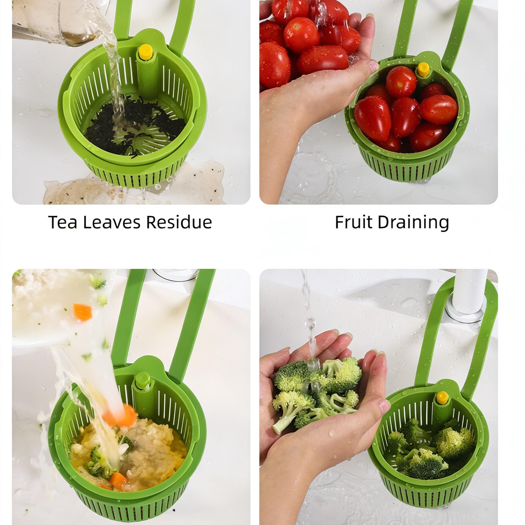 Multifunctional Hanging Sink Filter Basket, One-Button Drain Separation Filter, Kitchen Bathroom Storage, 1 Piece