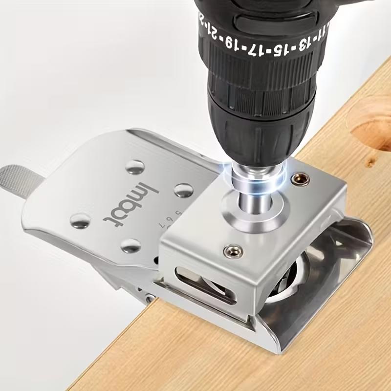 Stainless Steel Hinge Locator Drill Bit Set, Quick-Release Design & Precision Drilling Guide for Cabinets/kitchens/furniture