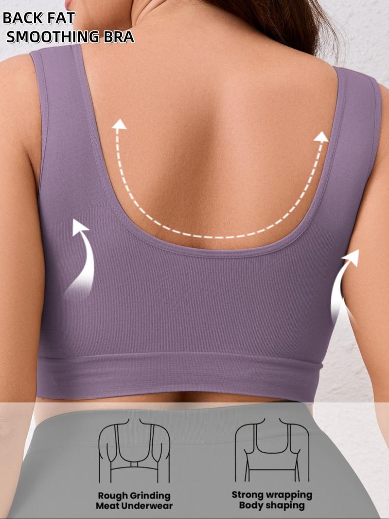 【Plus Size】Women's Soft Comfortable Double Layer Seamless Bra, No Padding,Breathable Simple Basic Top, Lady Lingerie Casual Push Up Underwear,Perfect For Daily Wear,Every Day or Sleeping Wear