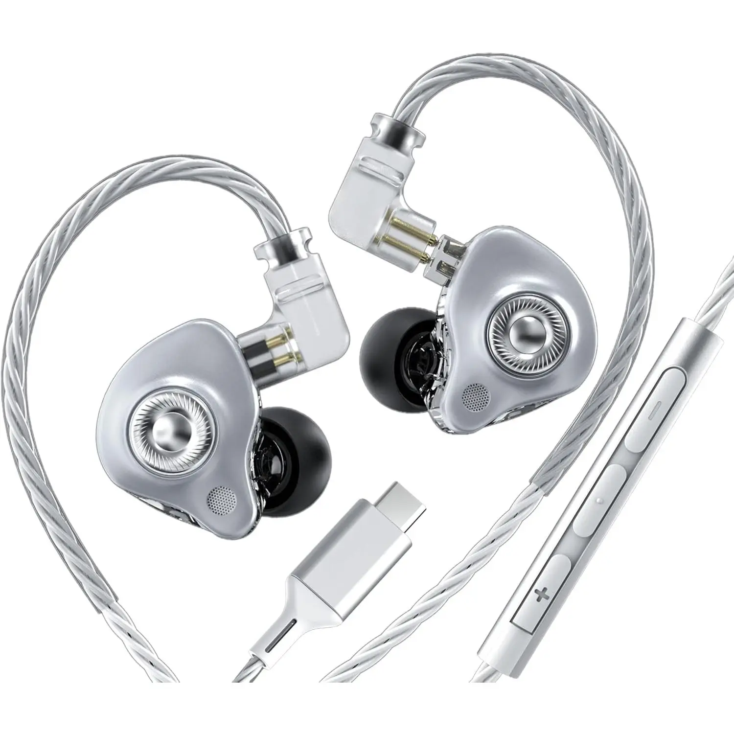 in Ear  Headphones with Mic,USB C,,10mm Driver | 10mm Dynamic Driver,Detachable 4N OFC ,HiFi IEM Earphones for Gaming and  Giving