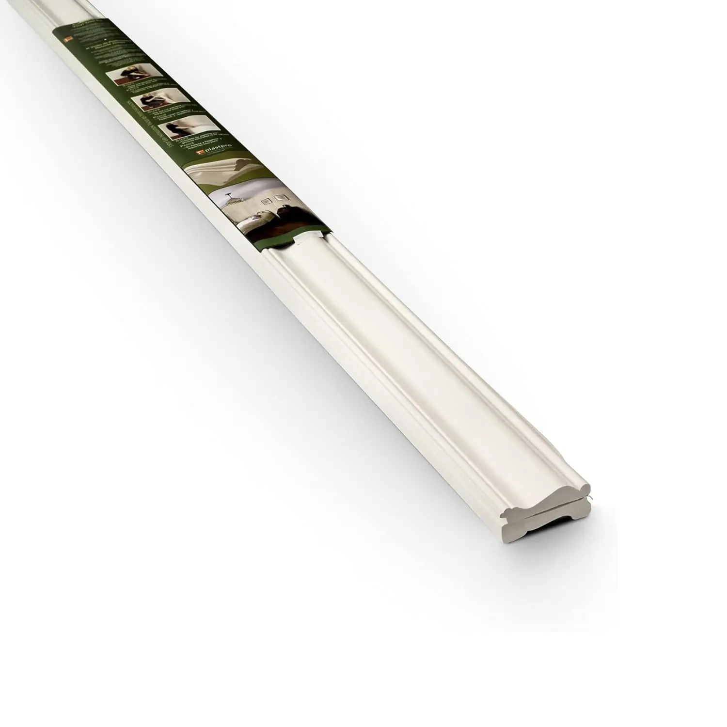 PVC Wainscoting Trim Kit,  Chair Rail & Base Molding, White, 2-Pc |  PVC wainscoting trim, chair rail & base molding for beadboard & shiplap wall panels. Easy install, no tools.