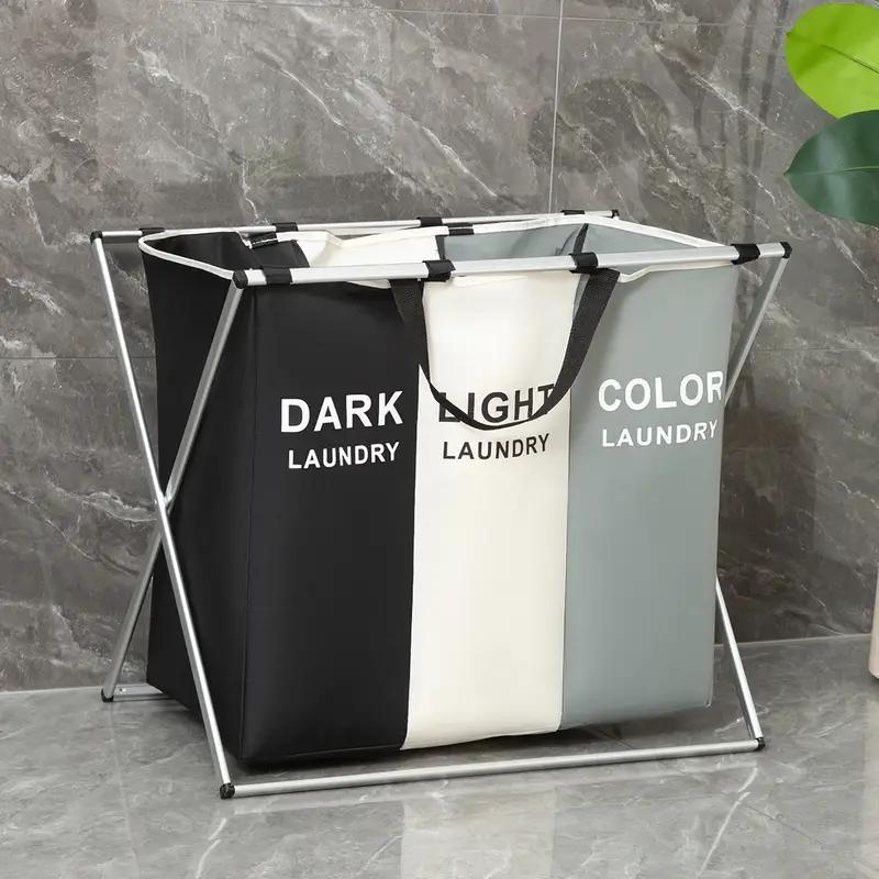 1 Piece Large Laundry Hamper, 3 Tier Laundry Basket, Foldable Dirty Clothes Organizer, Laundry Sorter with Handle, Waterproof, Portable, Freestanding Laundry Hamper for Bedroom