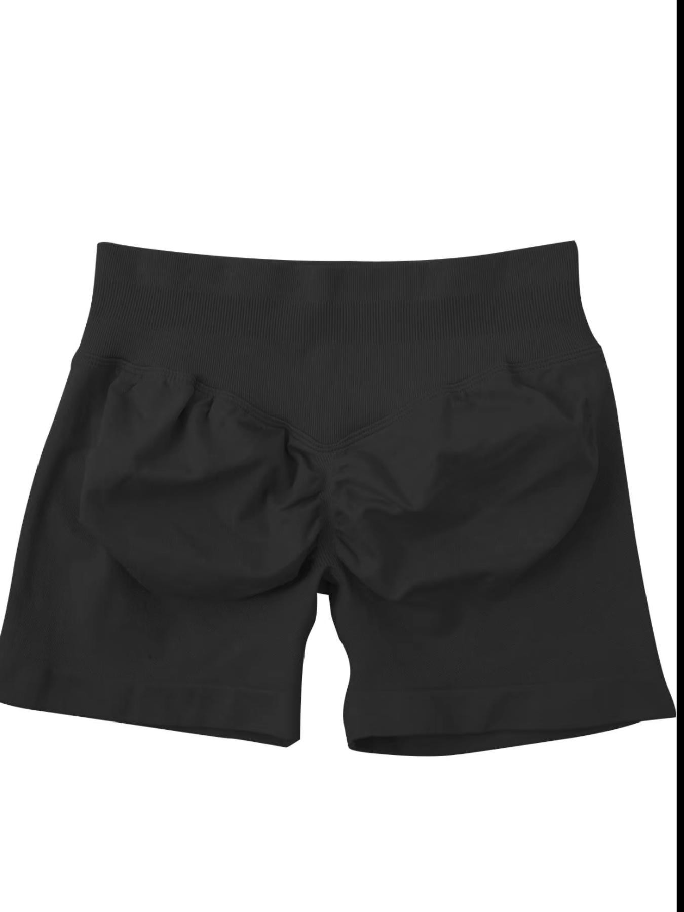 Seamless High Waisted Fitness Yoga Shorts for Women, Tummy Control & Butt Lifting, Slim-Fitting Sporty Compression Shorts, Athletic Wear Shorts, Performance Training Shorts for Workout, Running & Outdoor