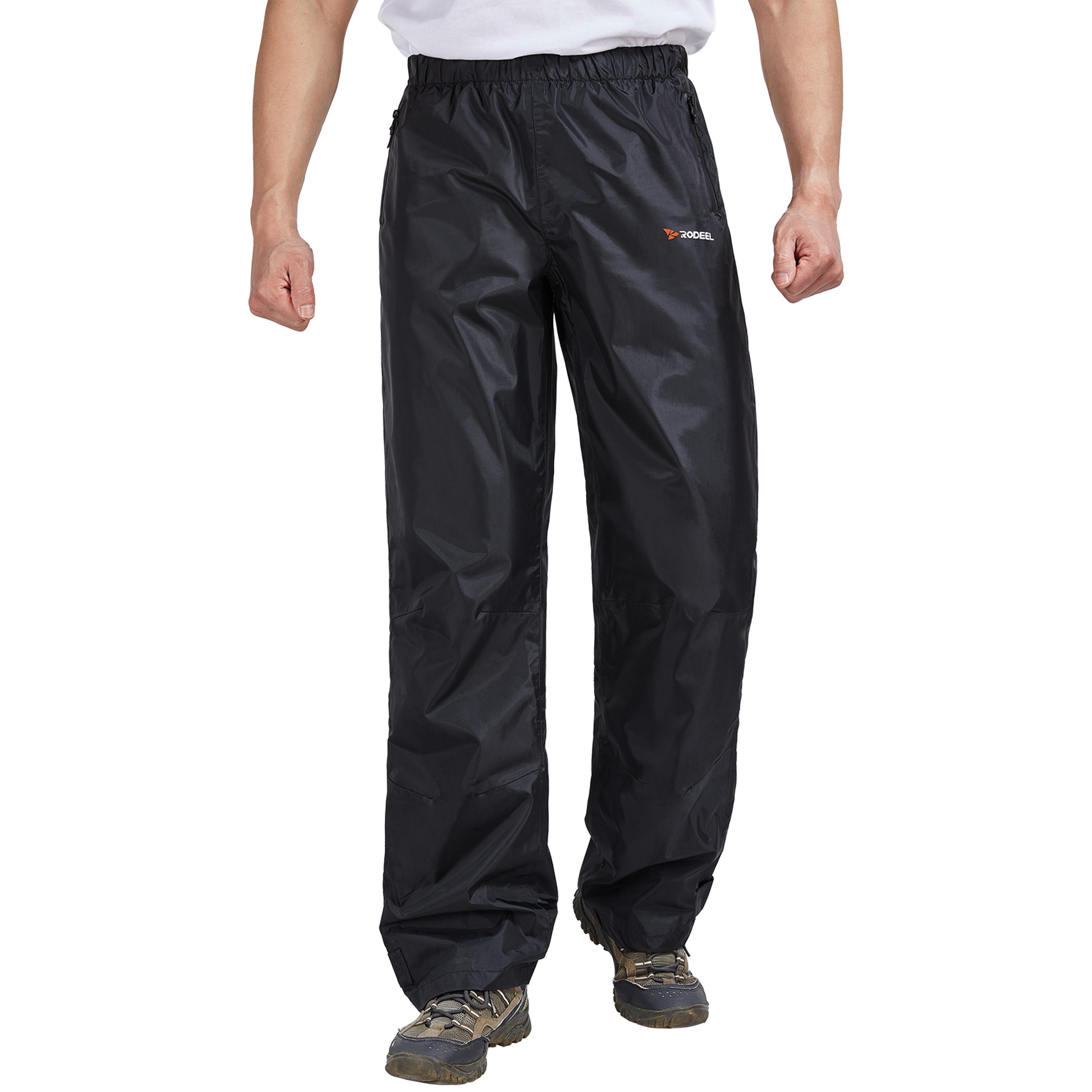 【RODEEL】723 Waterproof Pants Men Lightweight Breathable Rainproof Bottoms Durable Rain Trousers Weatherproof Rainwear For Outdoor Sports Hiking Camping Fishing Boating Car Washing Construction Roofing Landscaping Gardening Workwear, Holiday Gift