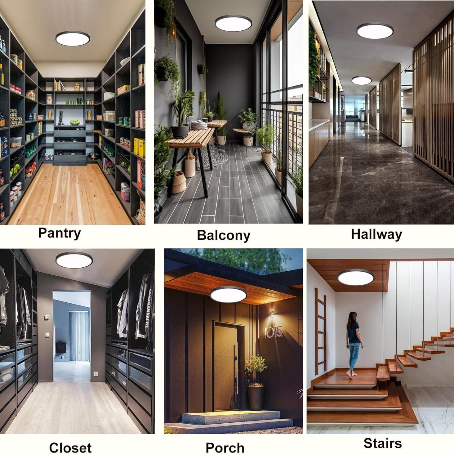 LED Motion Sensor Ceiling Light, 24w LED Staircase Hallway Lamp, Infrared Human Radar Smart Voice Control, 5000k, 2/4 Pieces