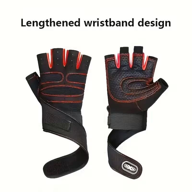 Half-Finger Gym Gloves - Black, Red & Blue Workout Gloves for Men & Women, Ideal for Cycling, Weightlifting & Fitness Enthusiasts, Sports Gloves, Fitness Exercise Accessories | Gloves | Durable Woven Fabric