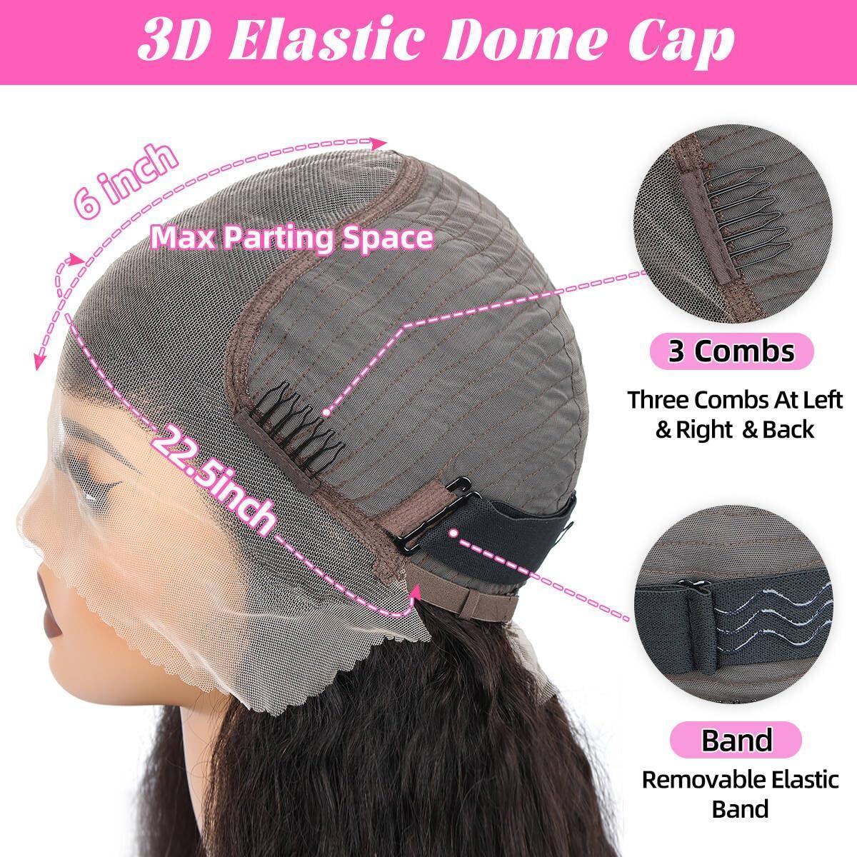 13X6 Synthetic Lace Front Wig 26 inches Kinky Straight Lace Front Wig Pre Plucked 180% Density Yaki Straight Lace Front Wigs For Black Women Heat Resistant Hair