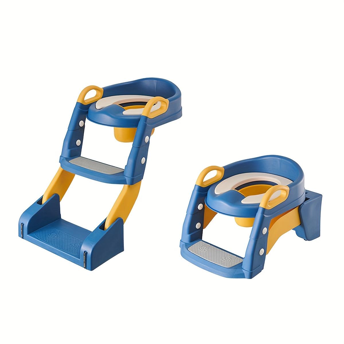 2 in 1 Toddler Potty Toilet Seat Cushion with Ladder Anti-Slip Mat Foldable Kids Toilet Training Cushion Potty Trainer Toddler for Boys and Girls Splash Proof Design Kids Potty Set