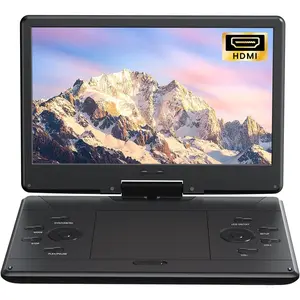 15.9" Portable DVD Player with 14.1" Swivel Screen, HDMI Input, 6-Hour Rechargeable , Region Free, USB/SD Playback, Ideal  for Seniors,  and Travel, Black