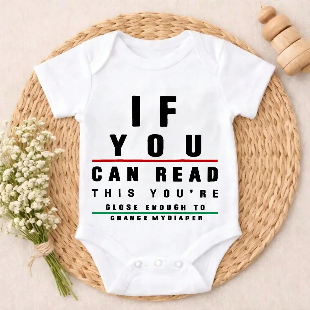 Baby Bodysuit If You Can Read This Print 100% Pure Cotton Non-Irritating Snap Closure Breathable Perfect For Gifting & Everyday Machine Washable Summer Outings