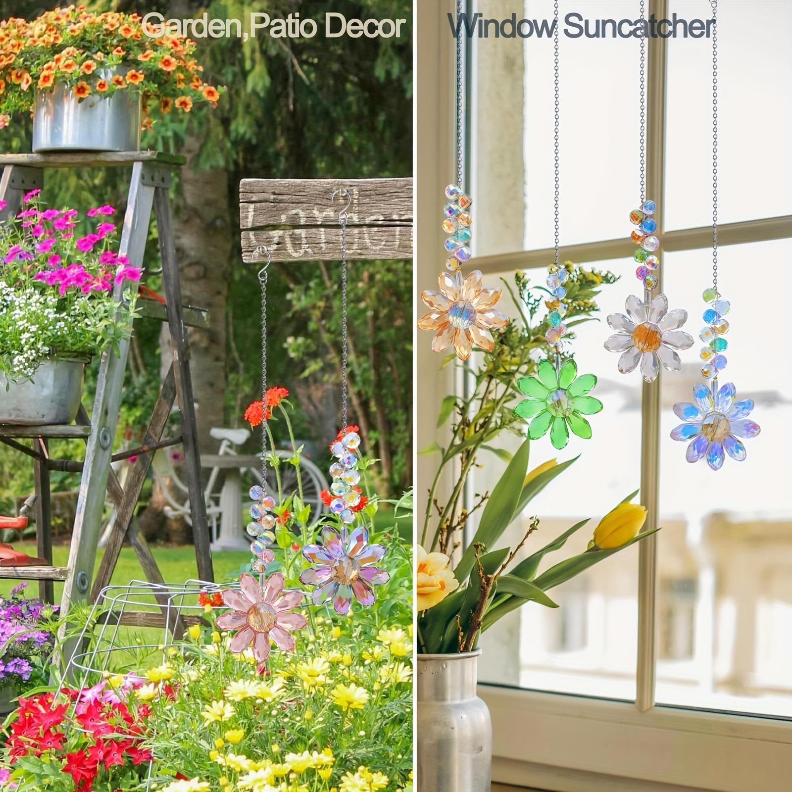 Hangable Sunflower Crystal Suncatcher - 6-Color Rainbow Maker Prism Hanging Decor, Window Light Catcher, Aesthetic Home Garden Ornament Gift