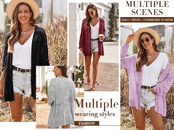 Lightweight Crochet Cardigan for Women Long Sleeve Open Front Knit Oversized Summer Sweaters Fit Knitwear Bag Batwing Beach Casual Womenswear 2026 spring Lightweight Crochet Cardigan for Women Long Sleeve Open Front Knit Oversized Summer Sweaters Fit Knitwear Bag Batwing Beach Casual Womenswear 2026 spring