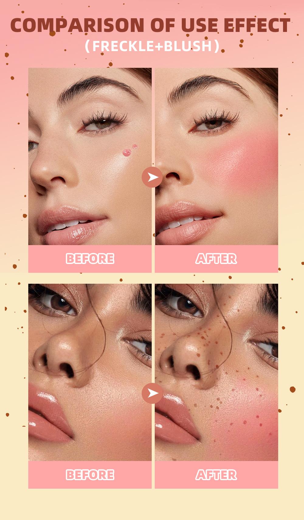 4 Shades Double Sided Freckle And Blush Makeup Pen With Smooth Application Natural Pigment Long Lasting Waterproof Sweatproof