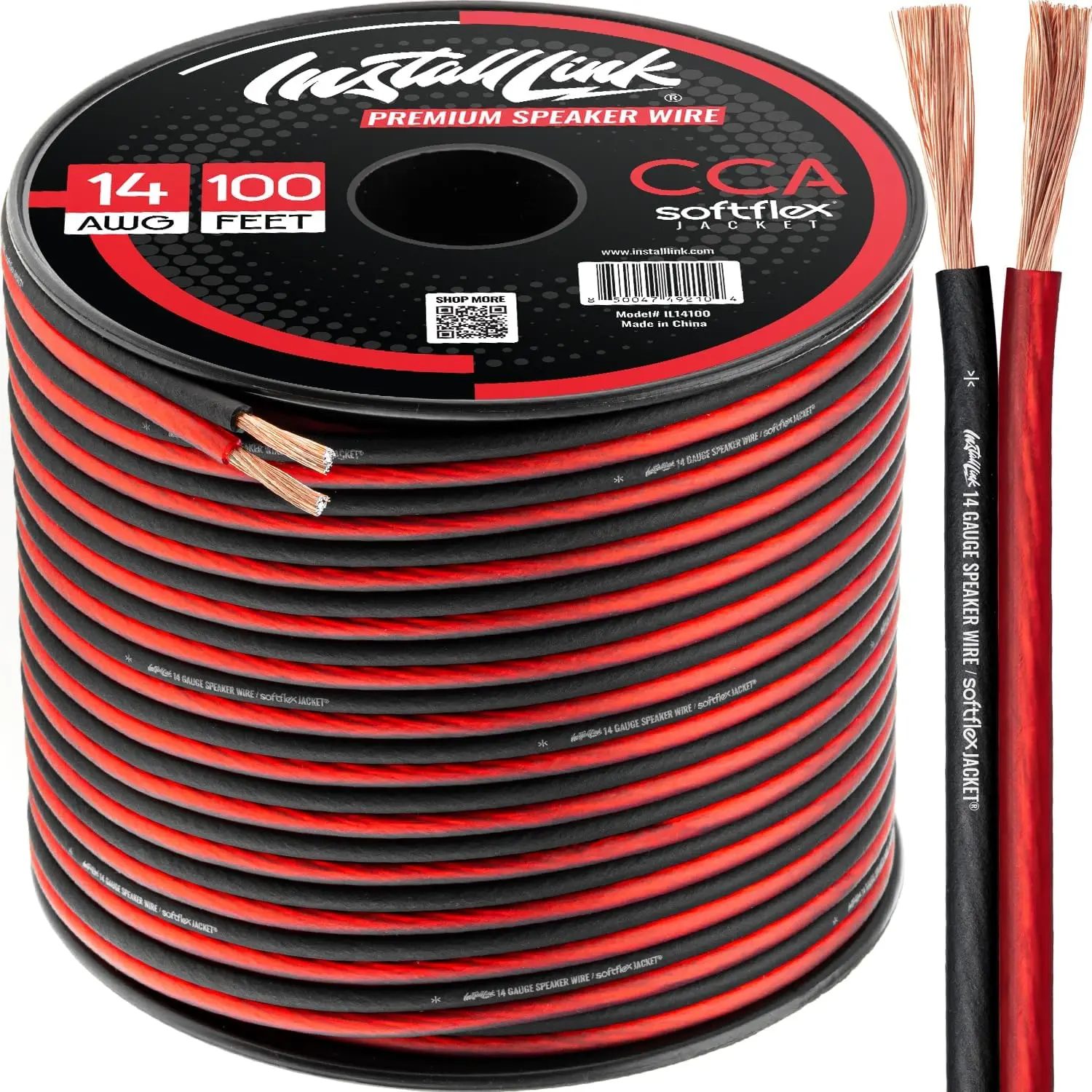 14 Gauge CCA Copper Speaker Cable - 100ft Installable Wire with OFC Amp Wiring Kits for RV Audio Enthusiasts, Home Audio Systems