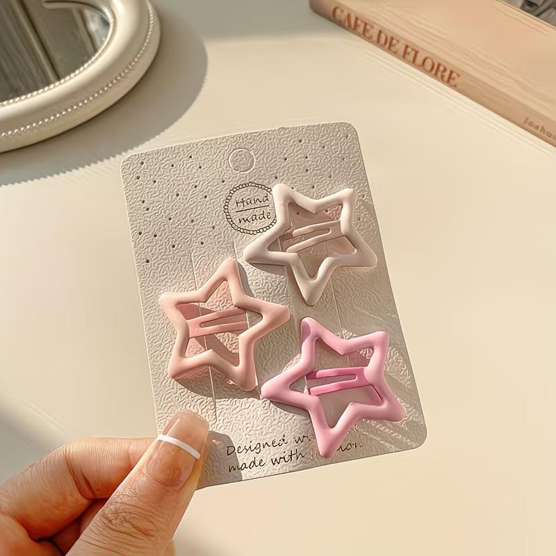 30 Random Color Star Hair Clips, Sweet Cute Design, Protects Hair, Daily Versatile Use, Fashionable Girl's Hair Accessories