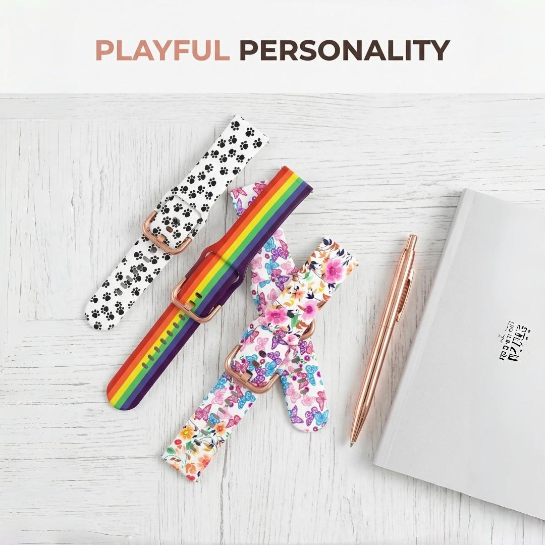 Fashionable Silicone Watch Band, Universal Quick-Release (20mm), Soft Comfort, Waterproof Sweatproof, Buckle, Compatible with Smartwatches