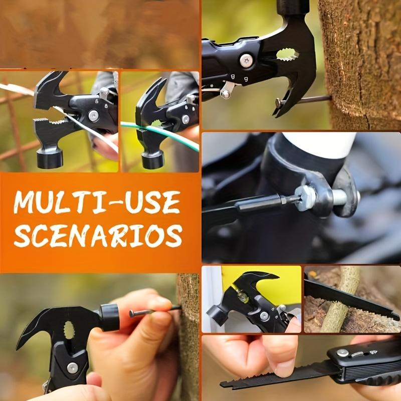1 Multi-Function Hammer—An Essential Tool for Home and Car | Includes a hammer, pliers, screwdriver, and 8 other functions | Made of durable, rust-resistant metal with a safety lock | Compact design, ideal for outdoor and DIY use