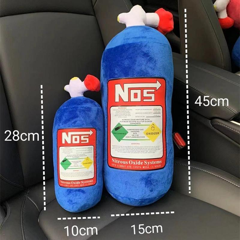 Car Seat Creative Headrest Neck Plush Pillows Car Nitrogen Cylinder Shape Neck Pillow Seat Cushion Waist Pillow Car Accessories