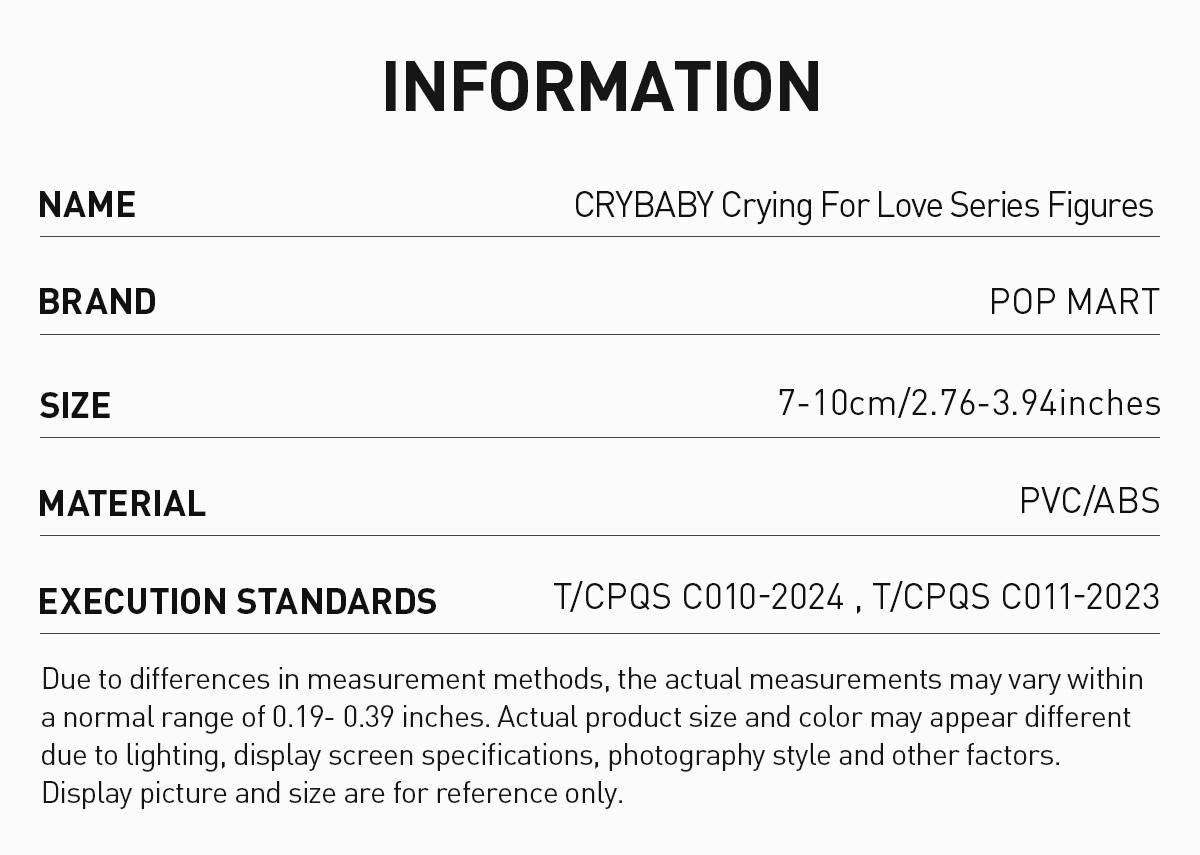 POP MART CRYBABY Crying For Love Series Figures Blind Box, Collectible Toys POP MART CRYBABY Crying For Love Series Figures Blind Box, Collectible Toys
