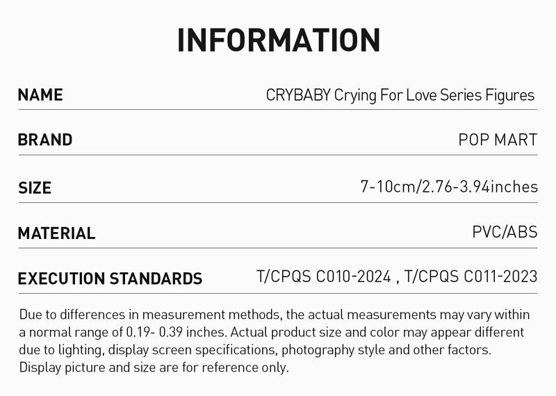 POP MART CRYBABY Crying For Love Series Figures Blind Box, Collectible Toys, Valentine’s Day Gifts