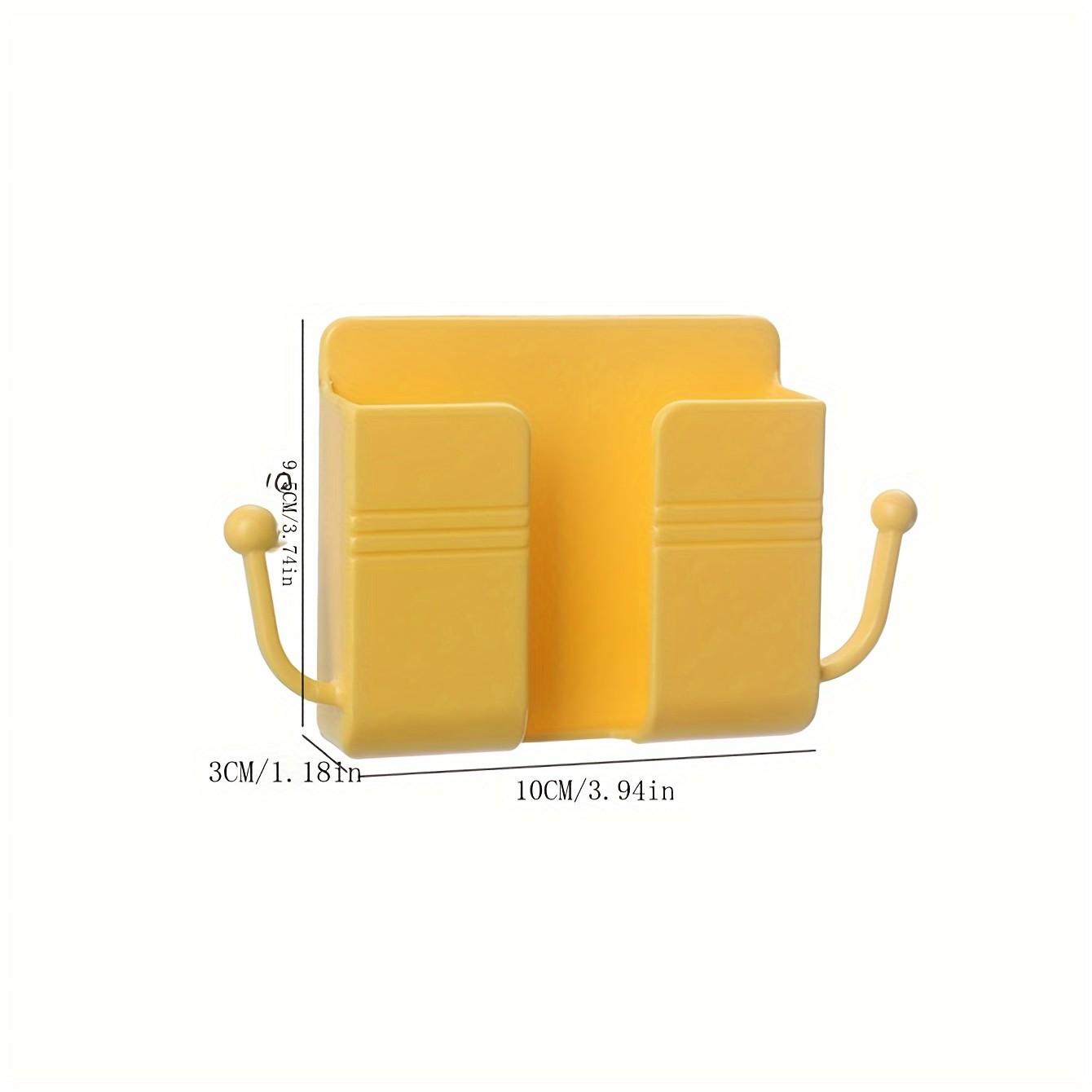 Multifunctional Wall Mount Bedside Hanging Organizer, Mobile Phone Storage Shelf, Adhesive Fiber Material, Space-Saving Home Decor Accessory