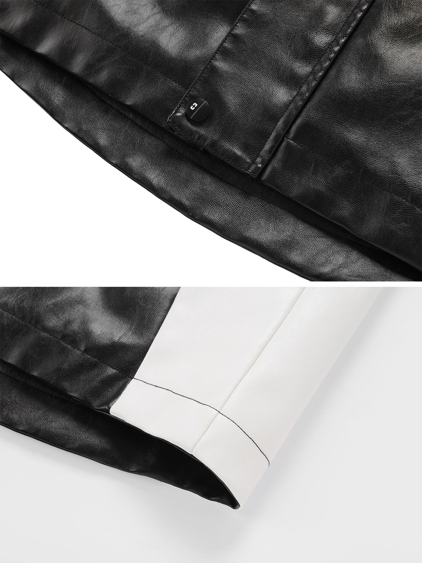 Men's PU Leather Motorcycle Jacket, Windproof Waterproof Warm Slim Fit,Comfortable Durable,Fashionable Knight Wear for Fall & Winter