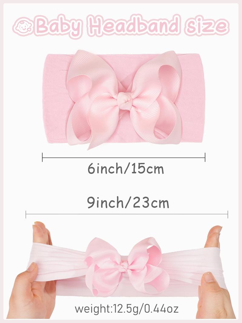 20 Pack Baby Hair Bows, 4 inch Butterfly Knot Headbands, High Elastic Soft Hair Accessories for Newborns & Toddlers, Cute Infant Shower Gifts, Elastic Hair Accessory