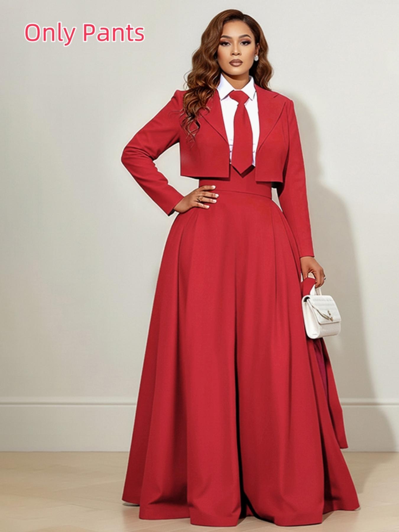 High Waist Wide Leg Pants with Elastic Waistband, Plain Color Zipper Design, Loose Fit Casual Women's Bottoms, Comfortable Daily （Only Pants）