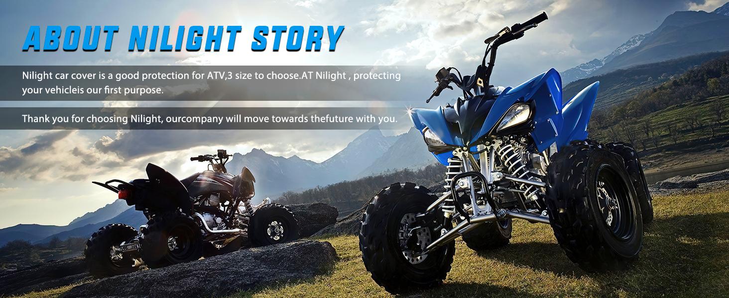 Nilight ATV Cover Waterproof 420D Heavy Duty Ripstop Material Black Protects 4 Wheeler from Snow Rain All Season All Weather UV Protection Fits up to 82"(82'' Lx47''W x 45''H) Vehicle Motorbike  dealsforyoudays