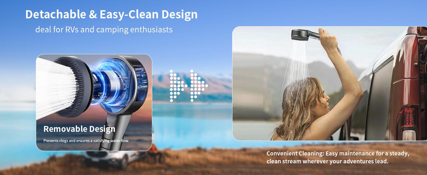 2025 New Filtered Shower Head with Handheld, High Pressure Water Flow and Multiple Spray Modes Shower Head with Filter, Power Wash for Hard Water, Showerhead with ON/OFF Switch for Pets Bath