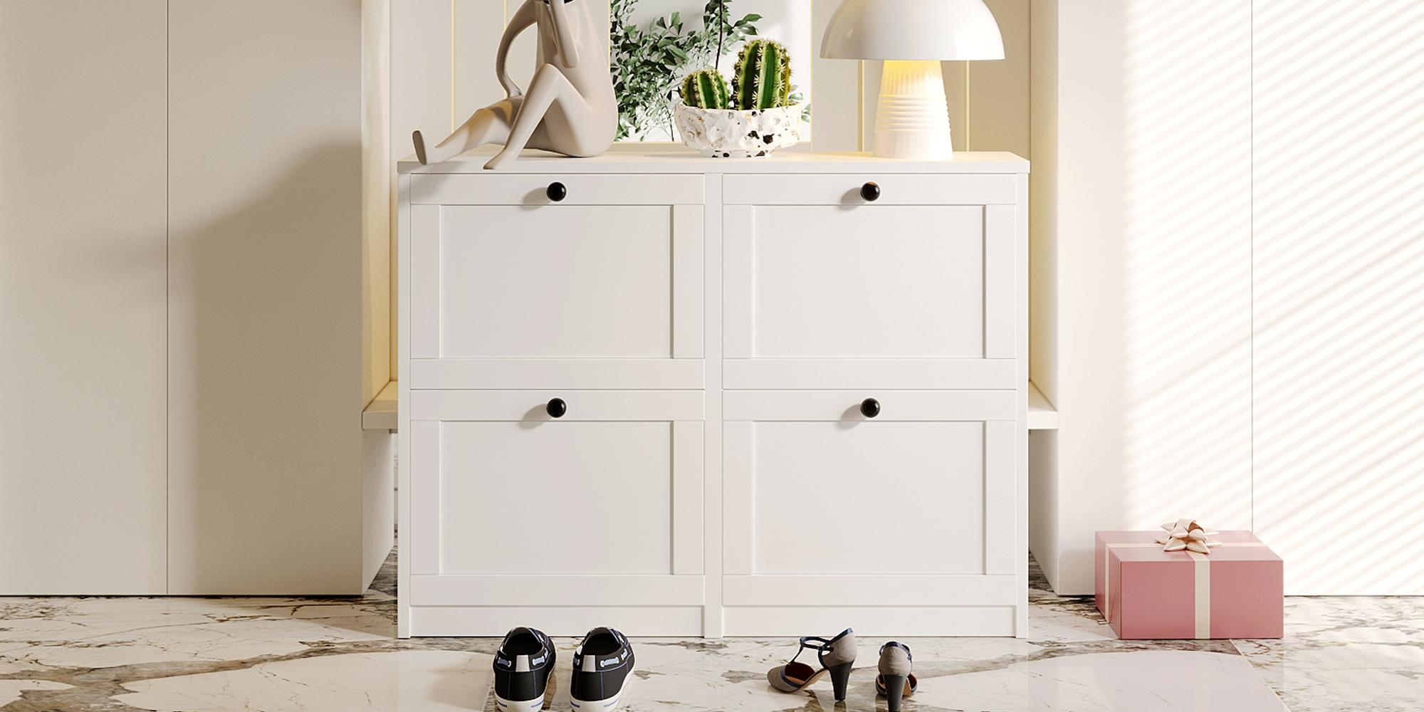 VOWNER Shoes Cabinet with Drawers for Narrow Entryway,Shoe Storage Cabinet Shoe Rack Organizer for Bedroom Living Room