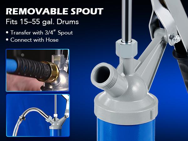 Lever Action Barrel Pump, Heavy Duty Barrel Hand Pump/Gallon Drum Pump with Telescoping Suction Tube Fits 5/15 to 55 Gallon Drums Transferring Heating Oil, Motor Oil, Transmission Fluid Tire Inflation Tool Tyre Inflator, Limited Time Deal