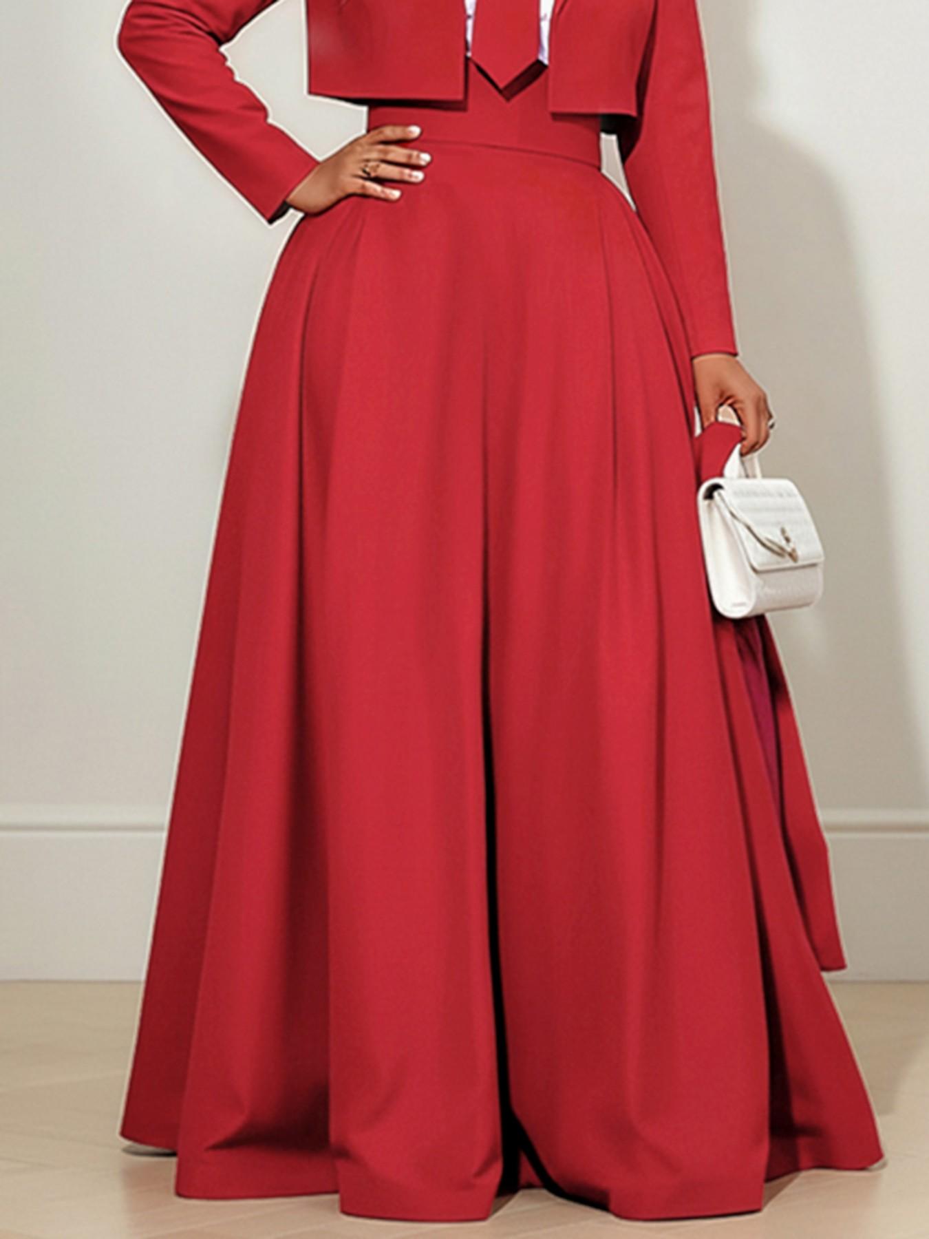 High Waist Wide Leg Pants with Elastic Waistband, Plain Color Zipper Design, Loose Fit Casual Women's Bottoms, Comfortable Daily （Only Pants）